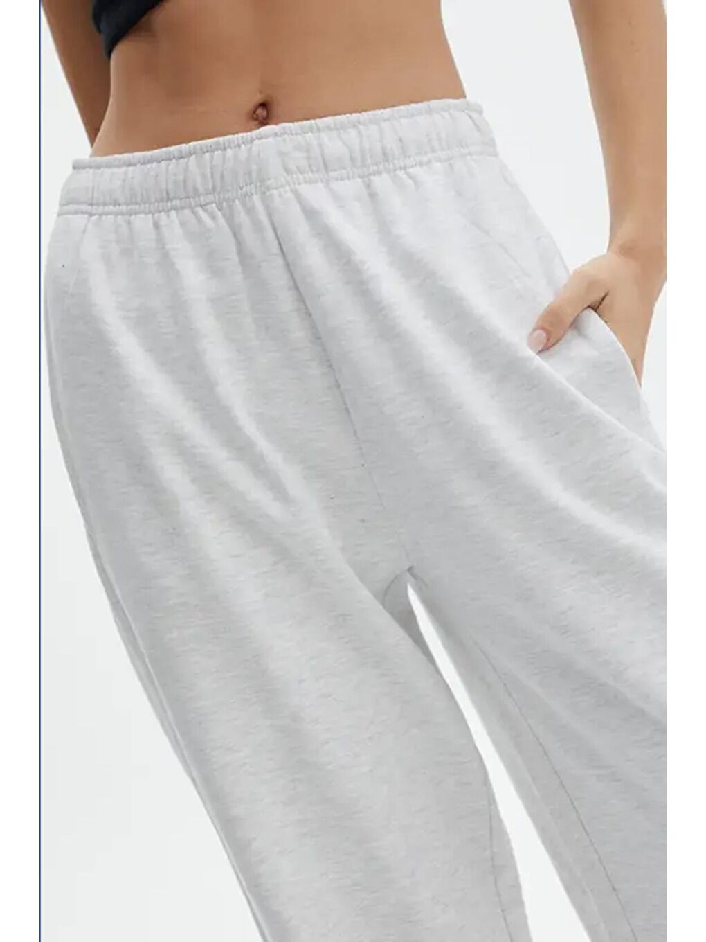 Gri Wide Leg Basic Eşofman Altı Mg1916-9