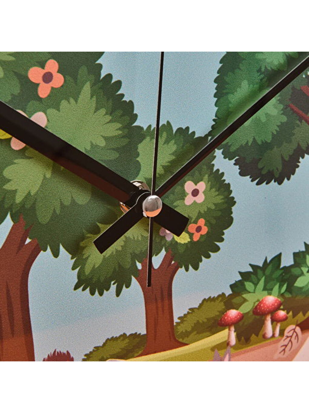 Slim Doğa Çocuk Odası Duvar Saati - Kahverengi - 30 cm-3