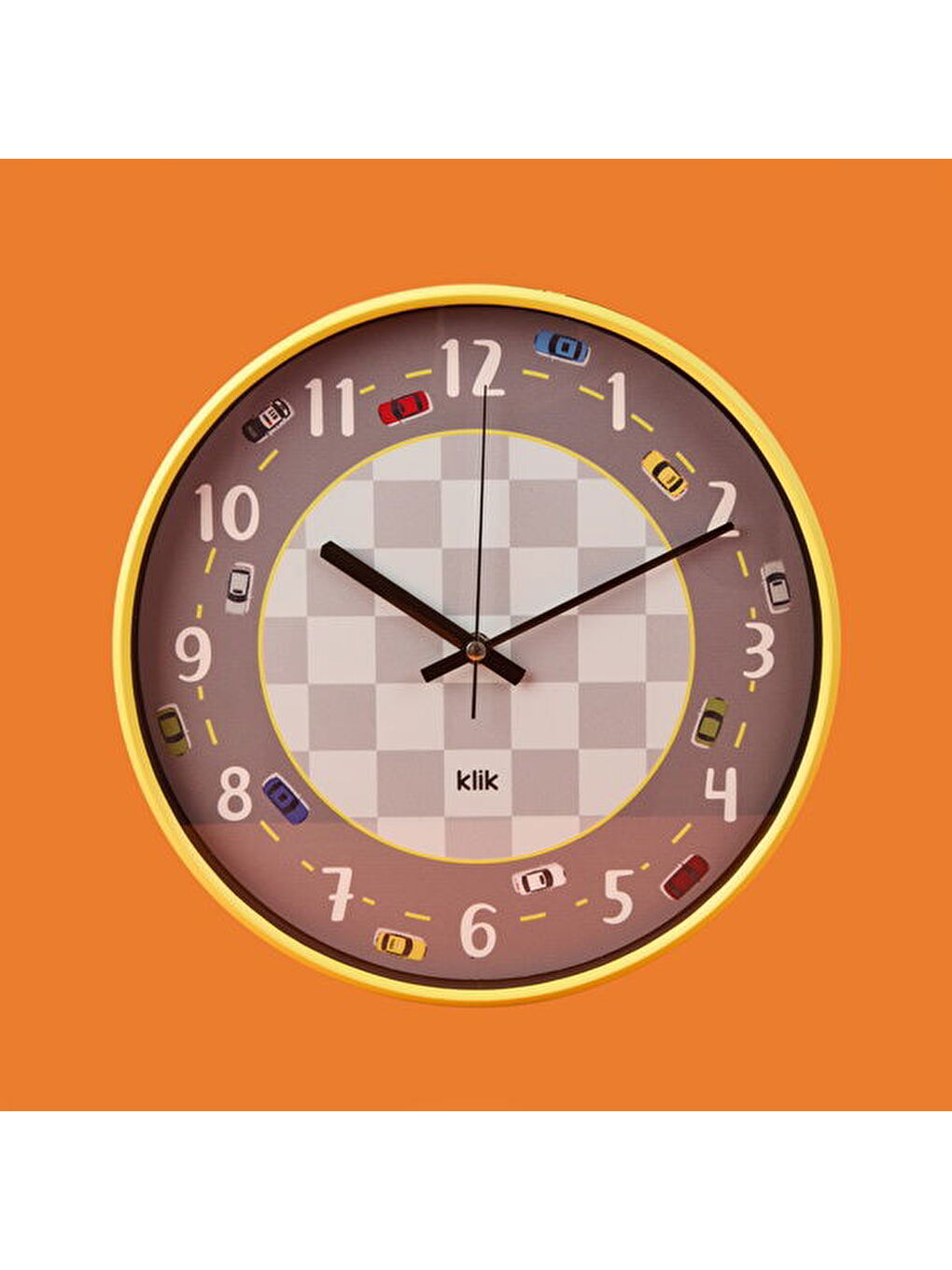 Slim Ralli Çocuk Odası Duvar Saati -Sarı - 30 cm-1