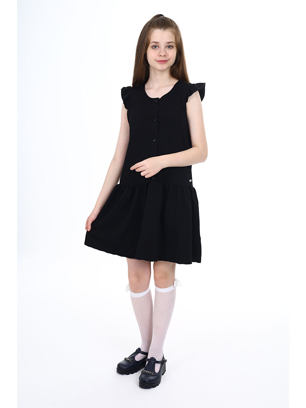 Siyah Kız Çocuk Okul Elbise-2