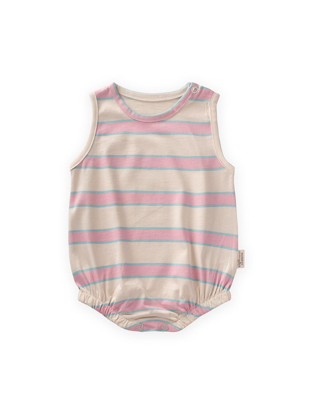 Pembe Çizgili Zıbın 0-3 Yaş Pudra Mavi Çizgili