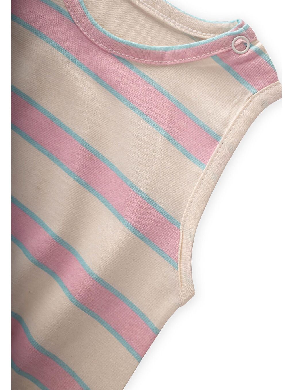 Pembe Çizgili Zıbın 0-3 Yaş Pudra Mavi Çizgili-2