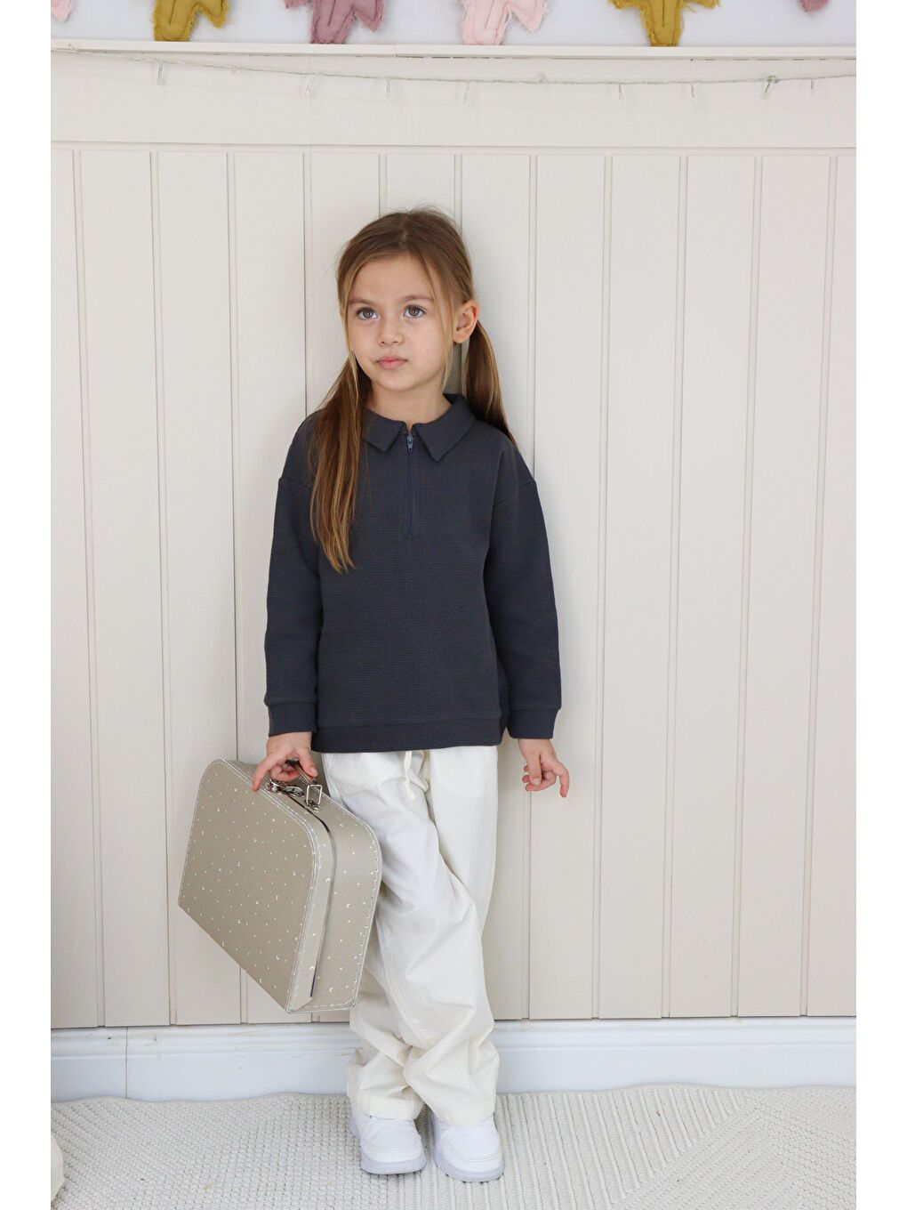 Gri Waffle Theme Sweatshırt-2