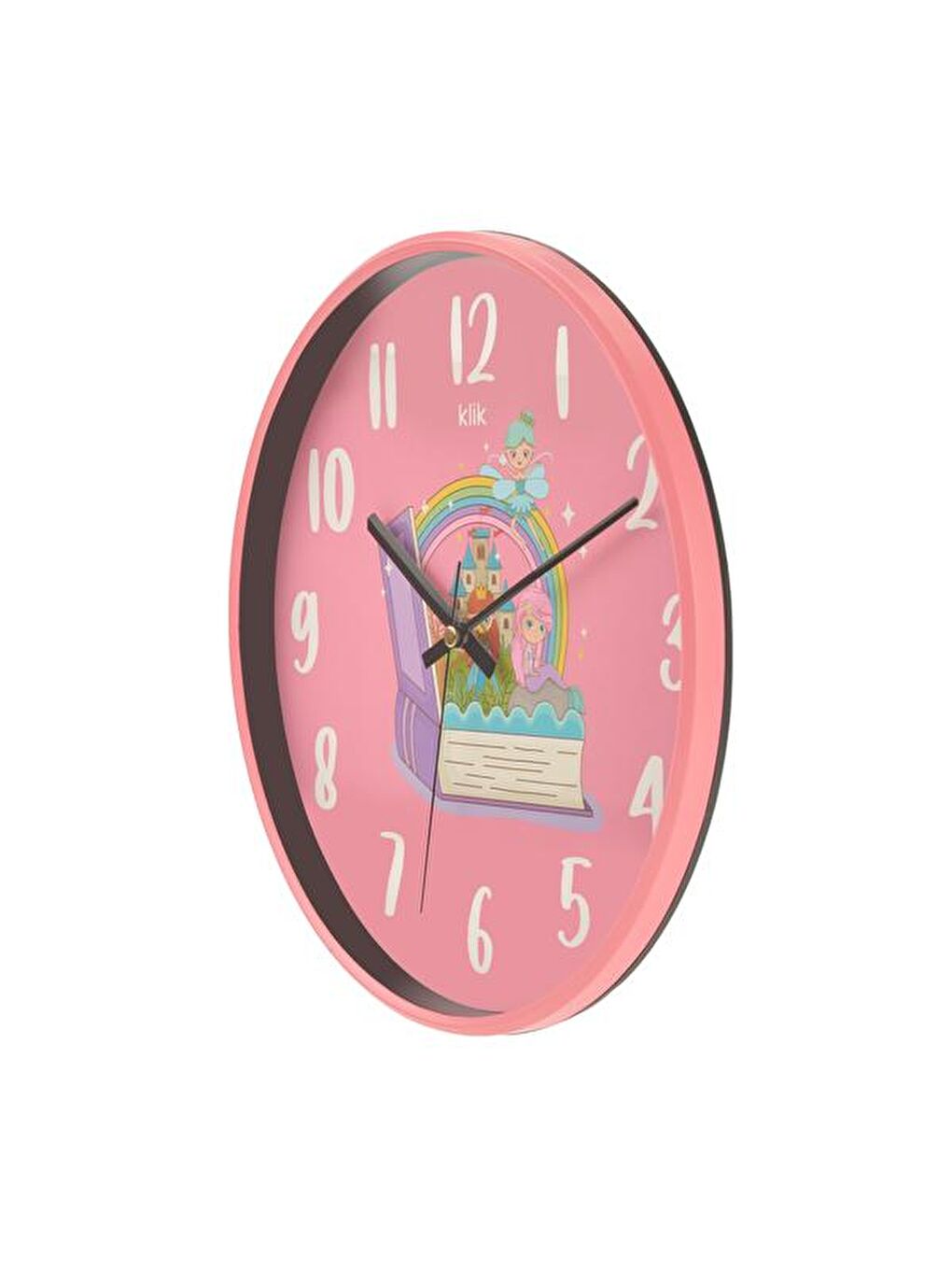 Slim Masal Çocuk Odası Duvar Saati - Pembe - 30 cm-1