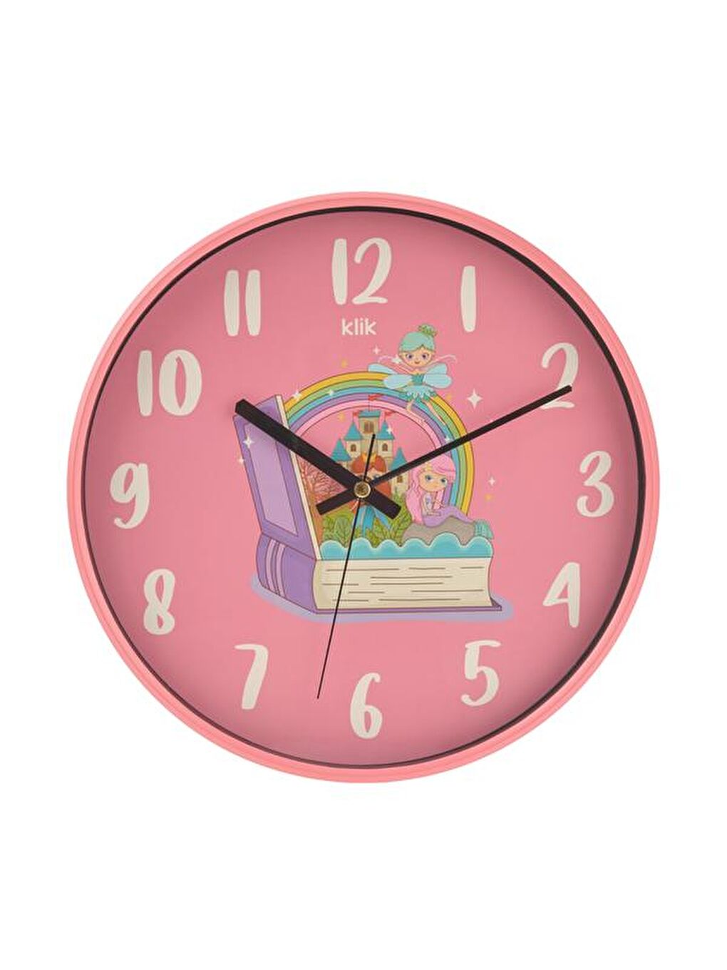Slim Masal Çocuk Odası Duvar Saati - Pembe - 30 cm-3