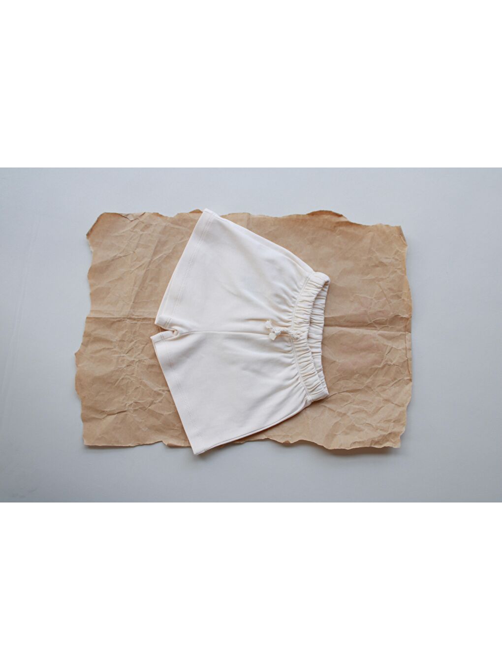 Ekru Krem Basic Şort-2