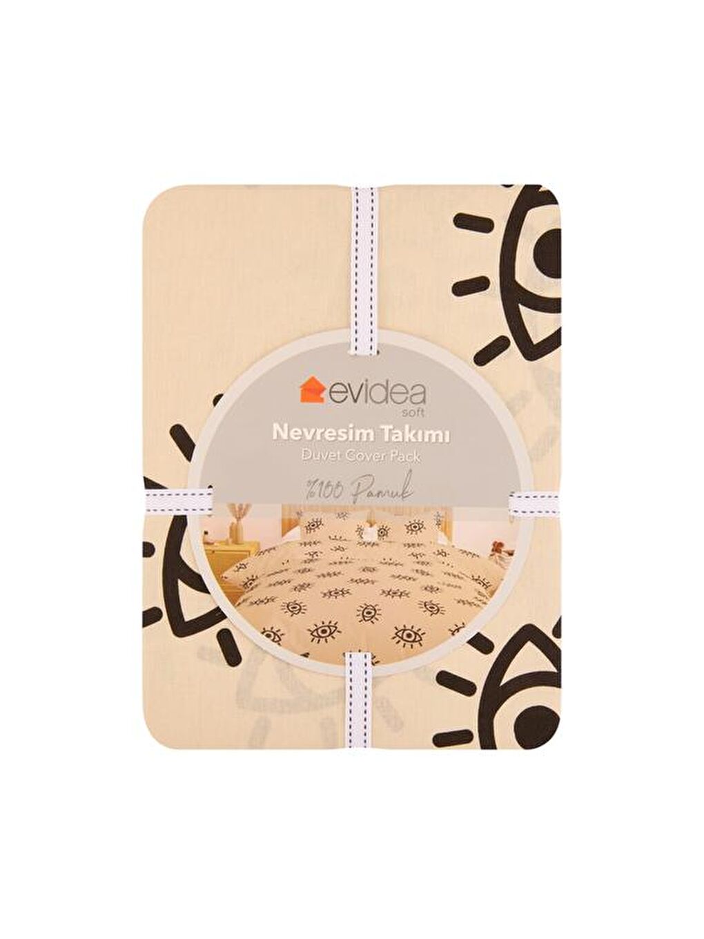 Soft Karya Tek Kişilik Nevresim Takımı - Bej / Siyah-4