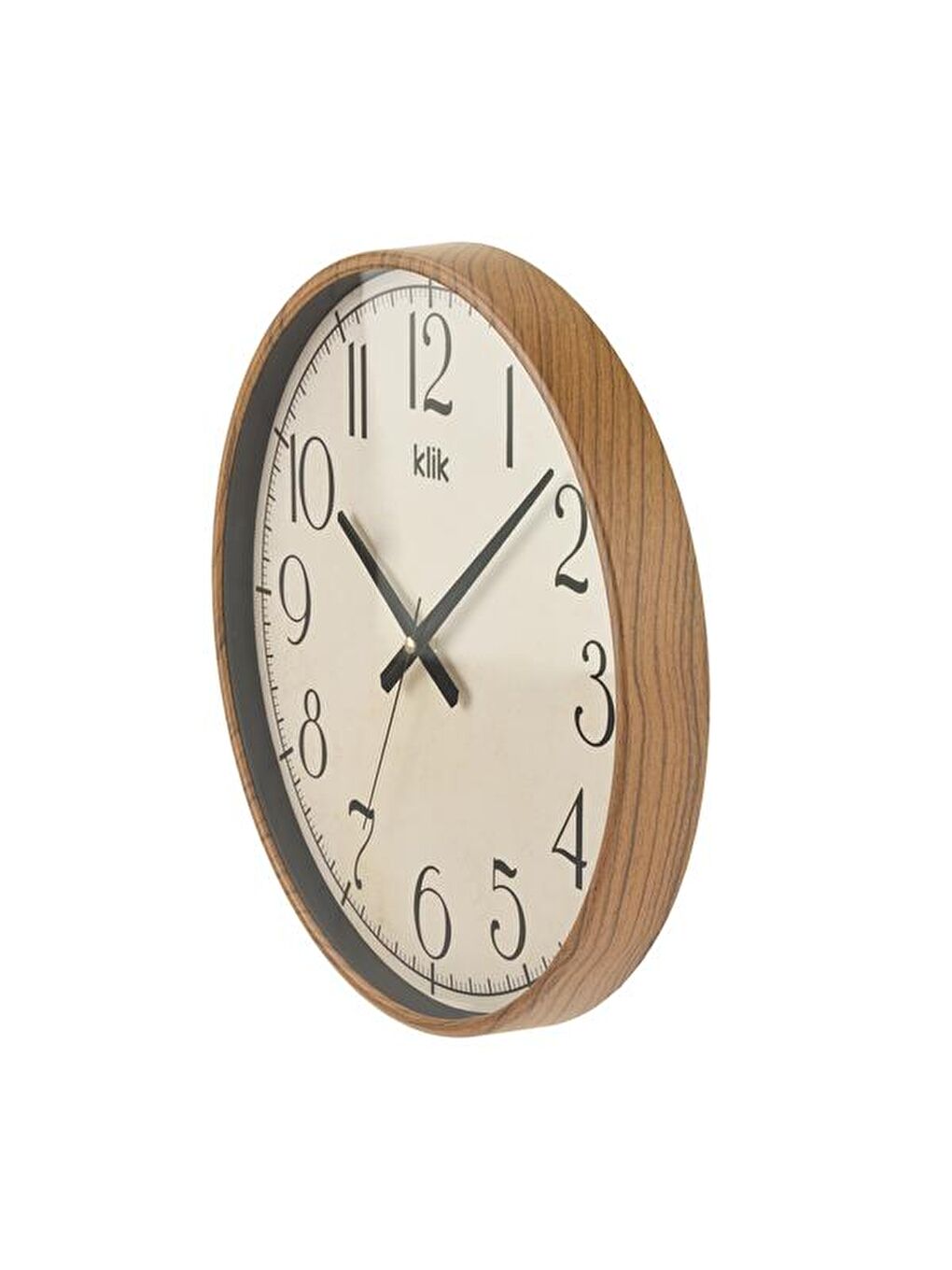 Kahverengi Simplex Ahşap Görünümlü Duvar Saati - Ceviz - 38 cm-1