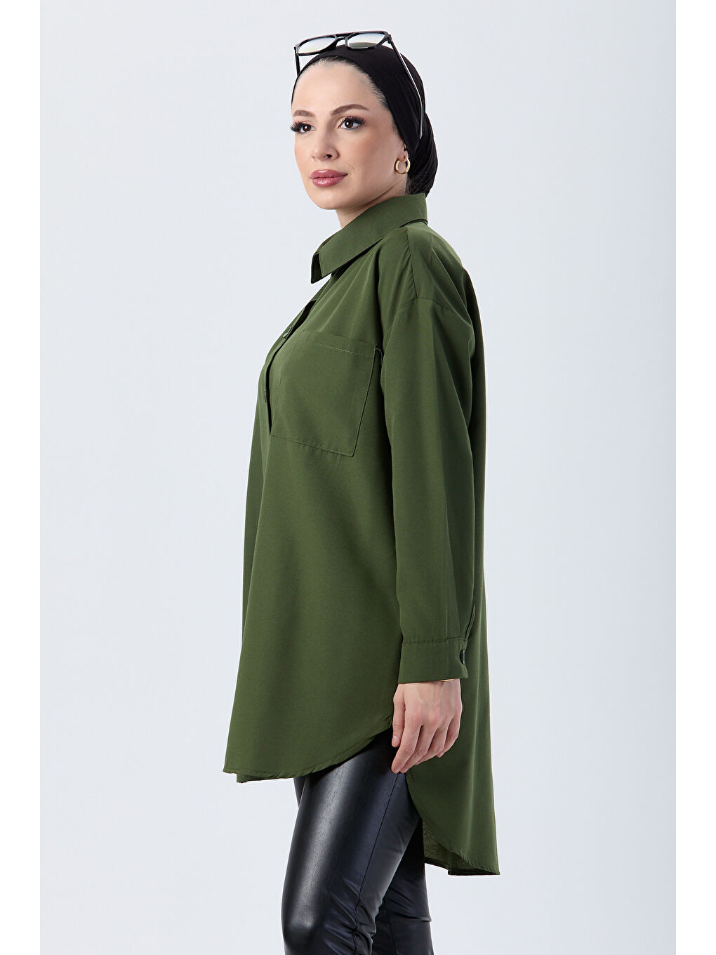 Tek Cepli Gömlek Haki - 27087-2