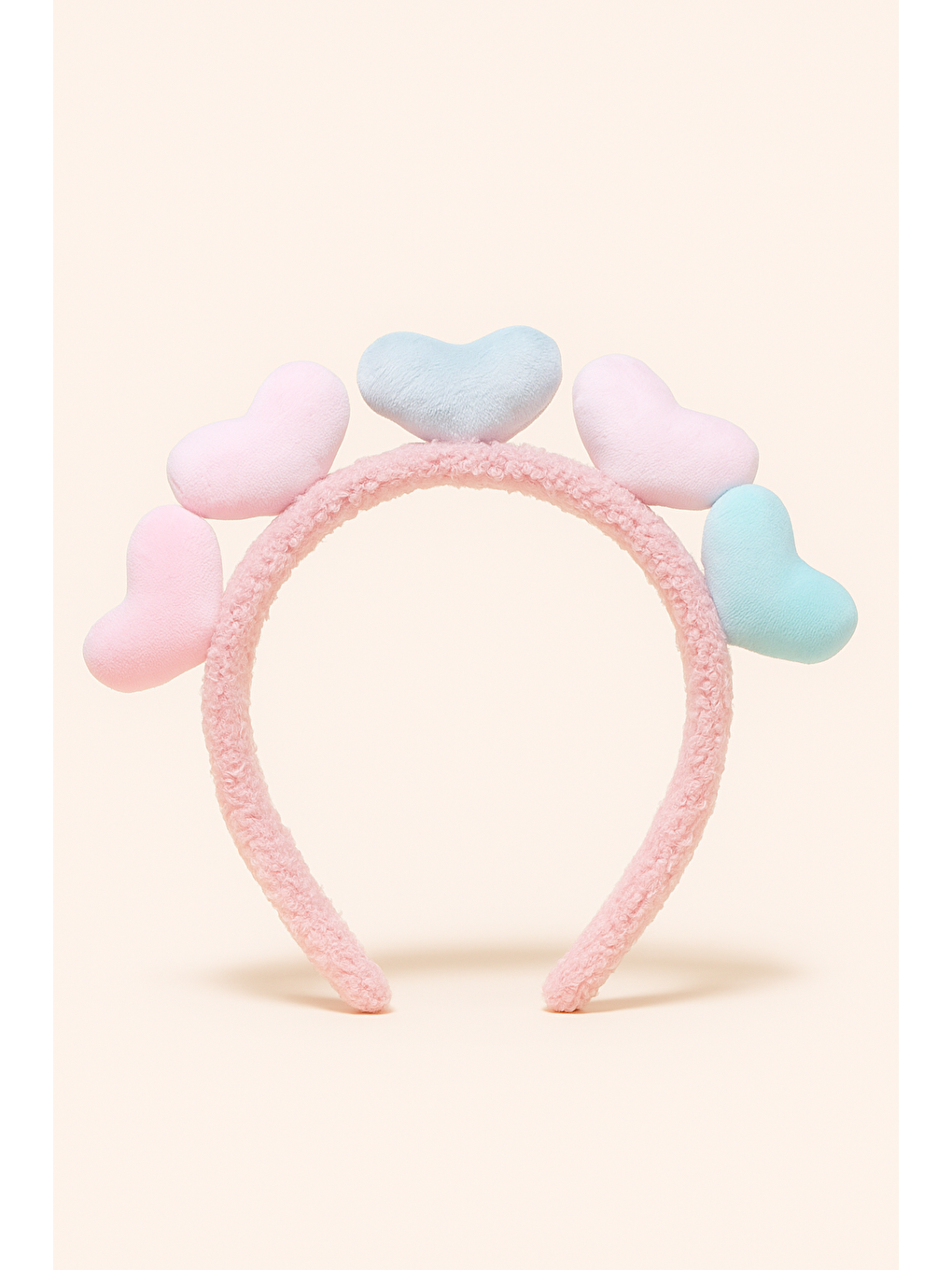 Çocuk  Küçük Kalp Aksesuarlı Taç Pembe