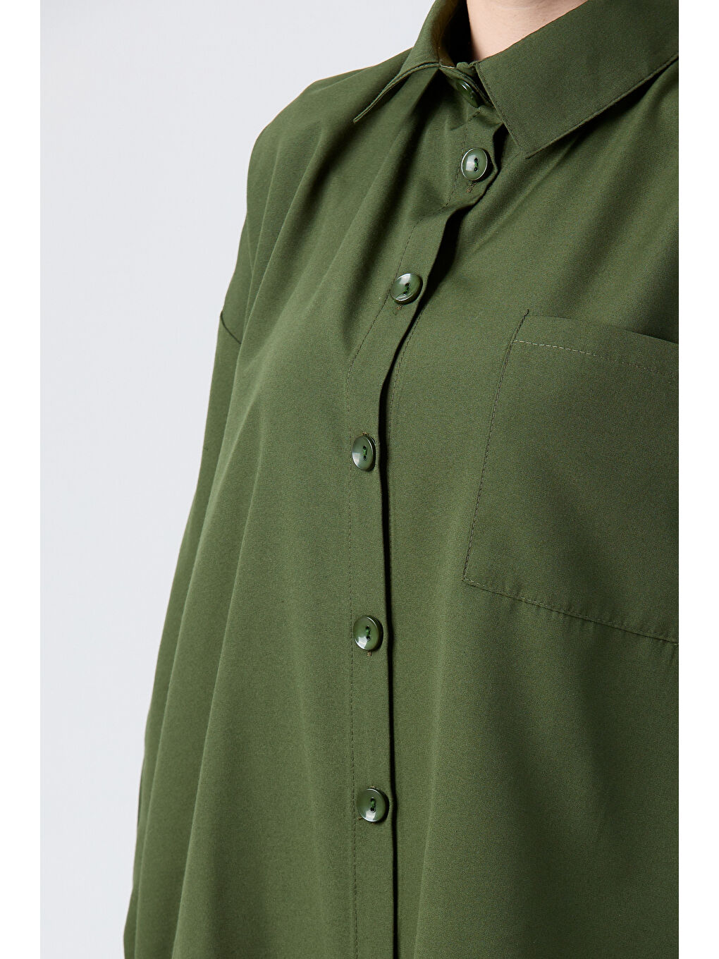 Tek Cepli Gömlek Haki - 27087-4