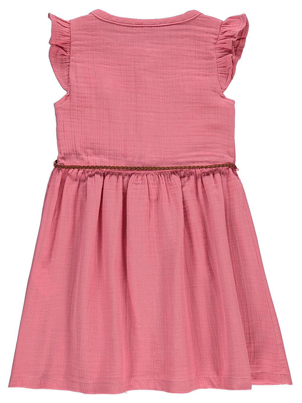 Pembe Kız Çocuk Elbise 6-9 Yaş Gül Kurusu-1