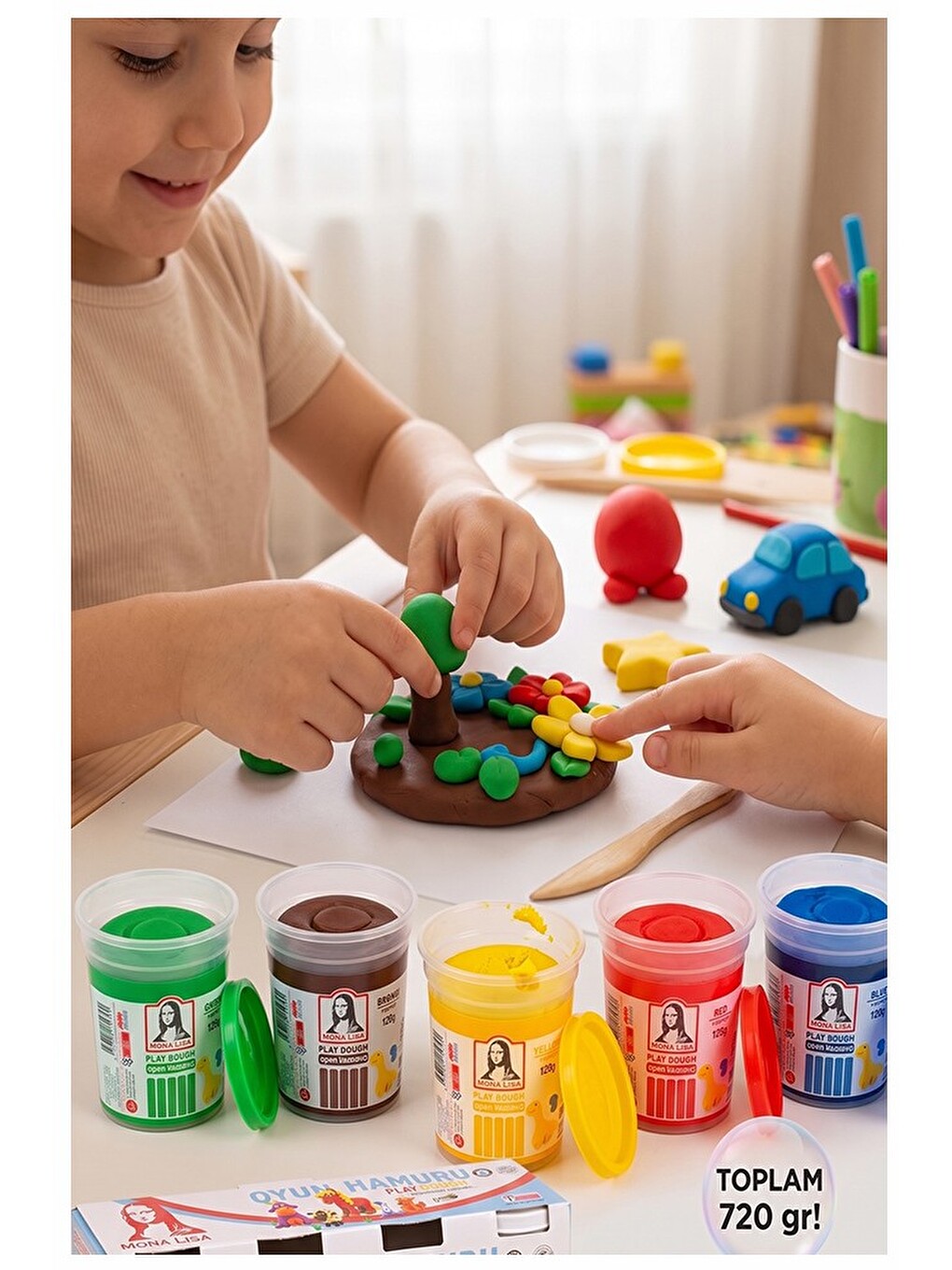 Oyun Hamuru 6 Renk 1 Paket Monalisa 6 Lı Pastel Renk Oyun Hamuru Kurumaya Karşı Dirençli Okul Öncesi-2