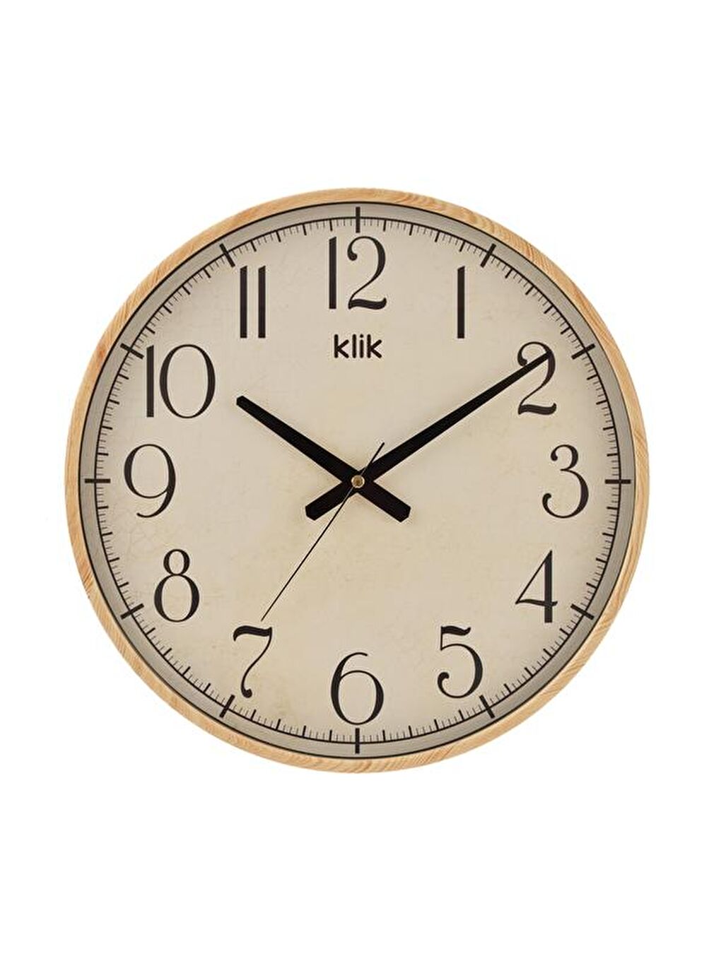 Simplex Ahşap Görünümlü Duvar Saati - Bej - 38 cm-2