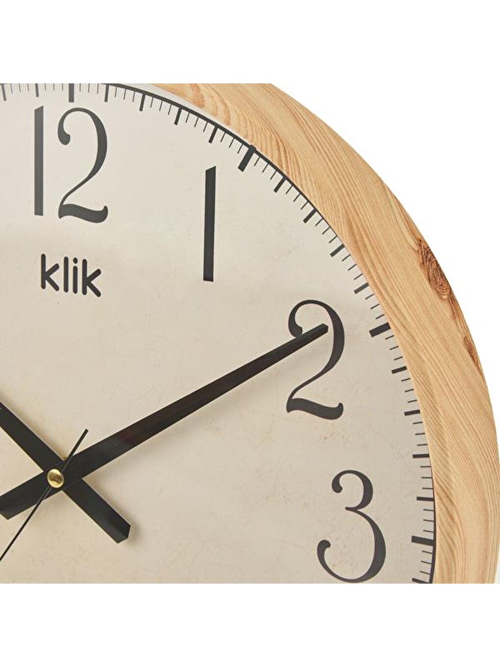 Simplex Ahşap Görünümlü Duvar Saati - Bej - 38 cm-3