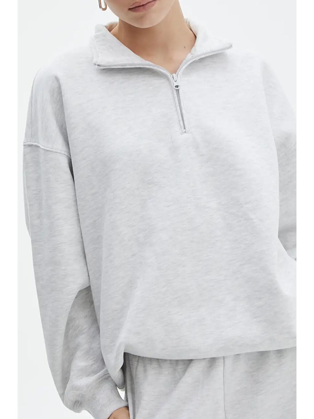 Grimelanj Fermuar Detaylı Oversize Sweatshirt Mg1933-5