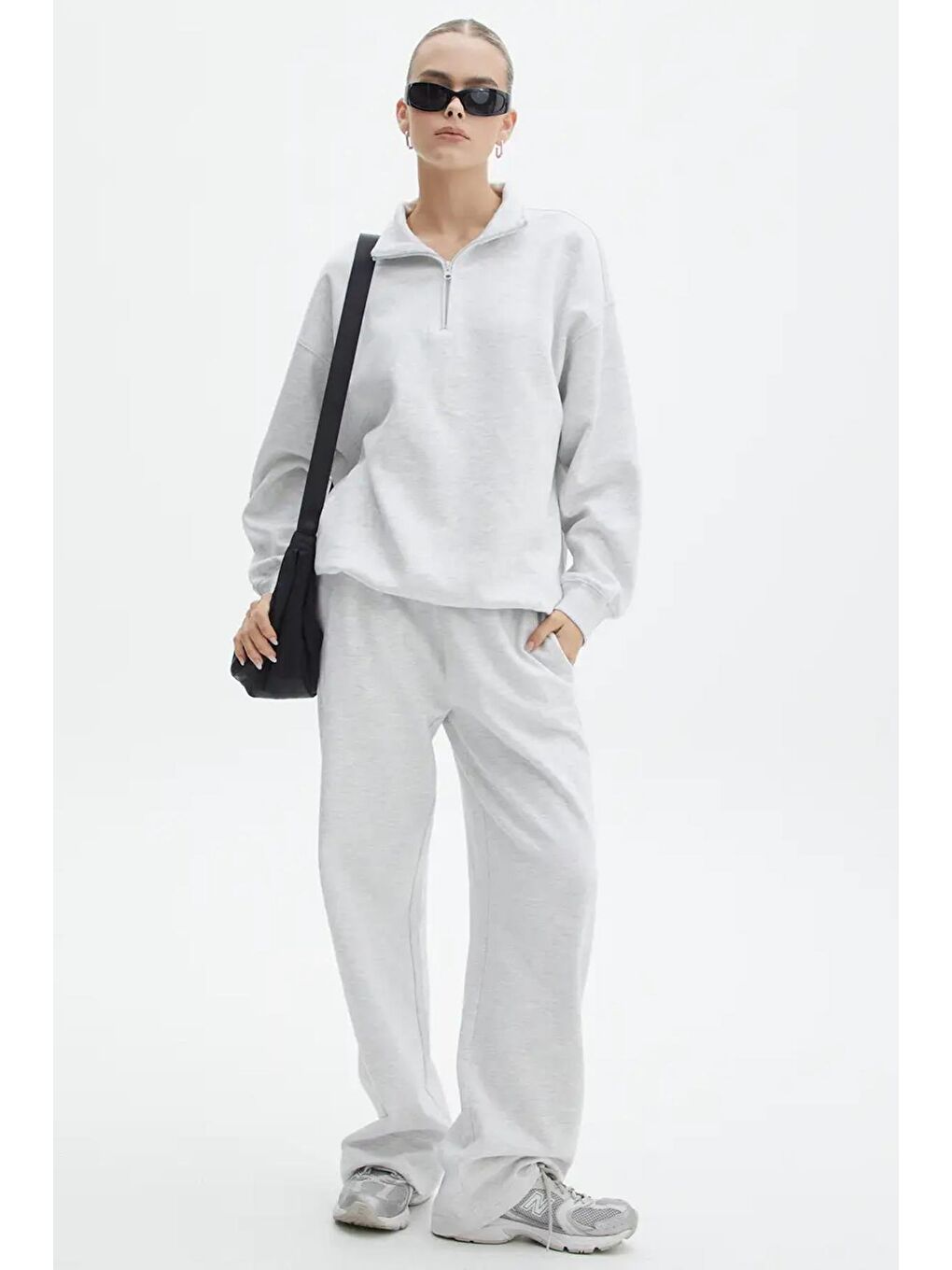 Grimelanj Fermuar Detaylı Oversize Sweatshirt Mg1933-6