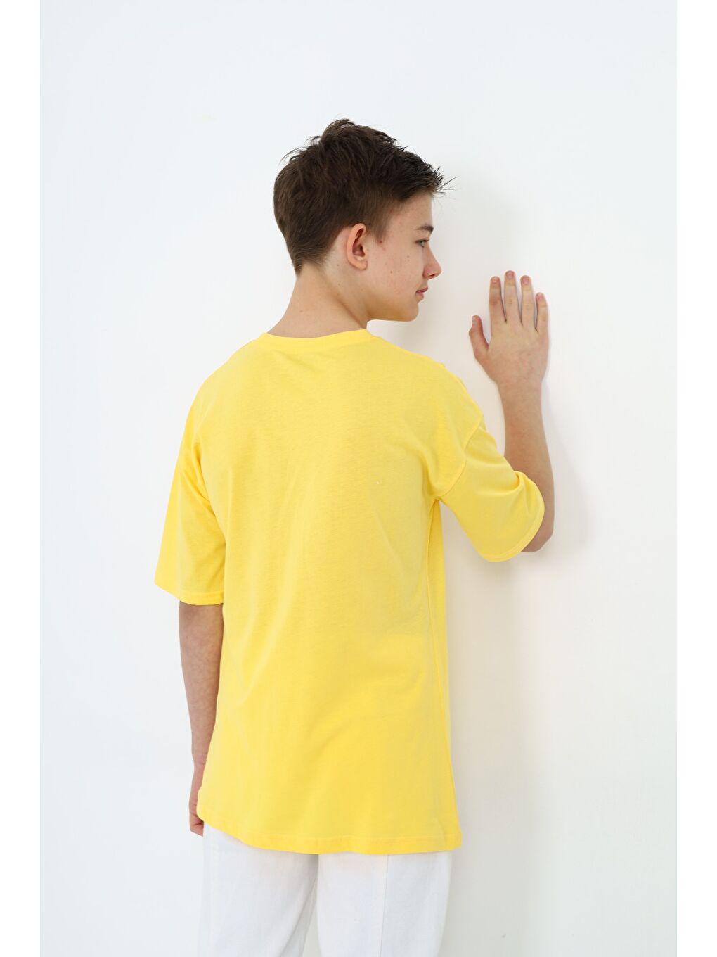 Sarı Erkek Çocuk Baskılı Tişört-4