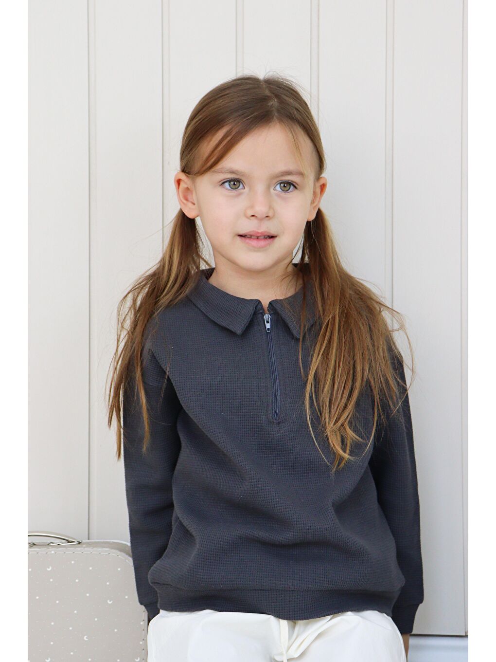 Gri Waffle Theme Sweatshırt-6