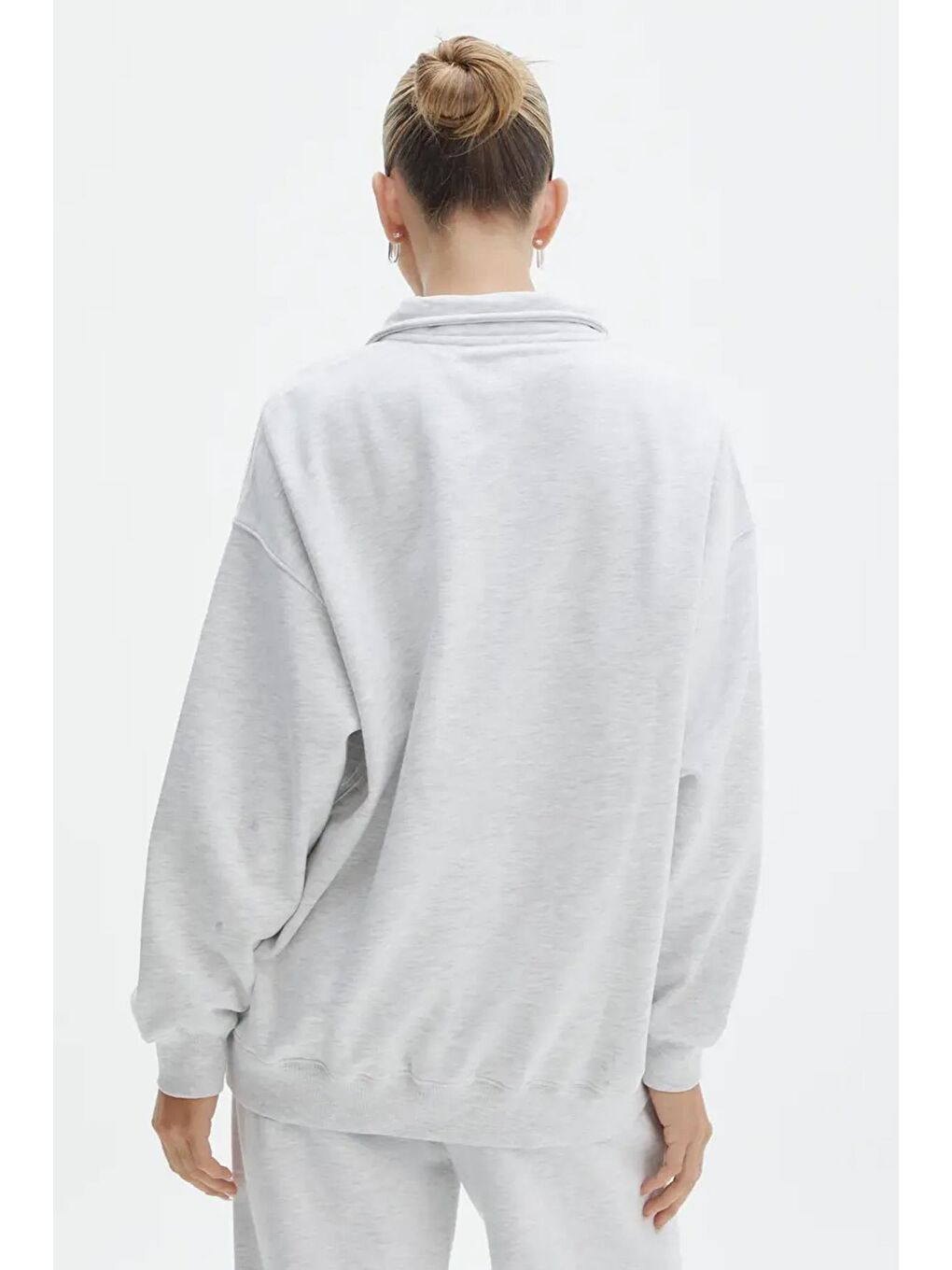 Grimelanj Fermuar Detaylı Oversize Sweatshirt Mg1933-7