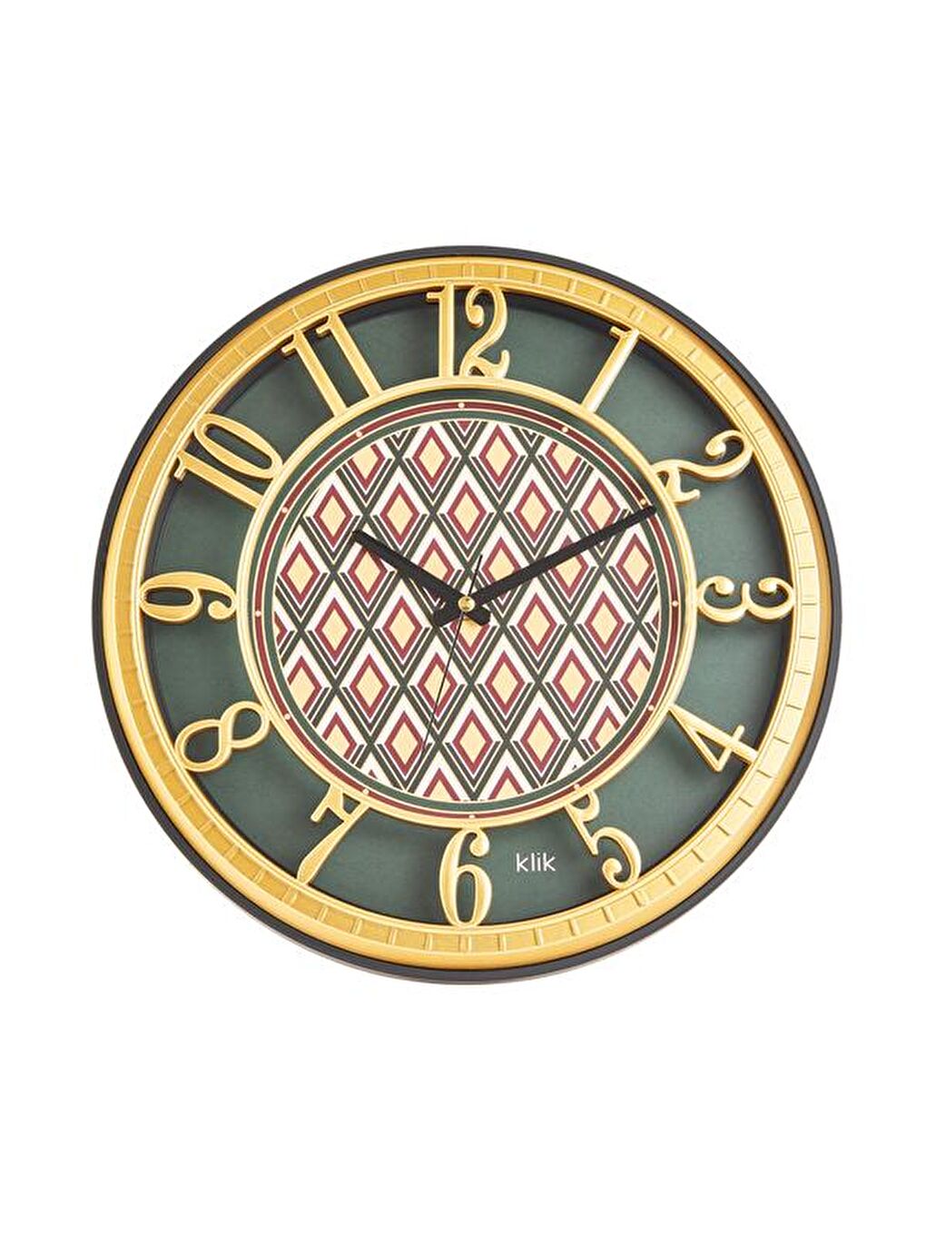 Karışık Hisar Zümrüt Duvar Saati - Renkli - 40 cm