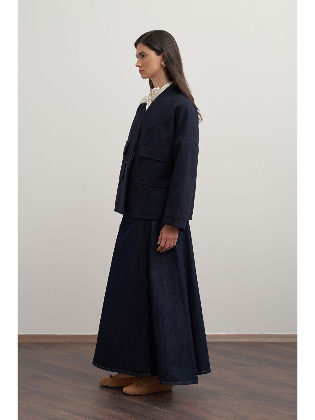 Lacivert-Cepli Kısa Kaşe Ceket-2