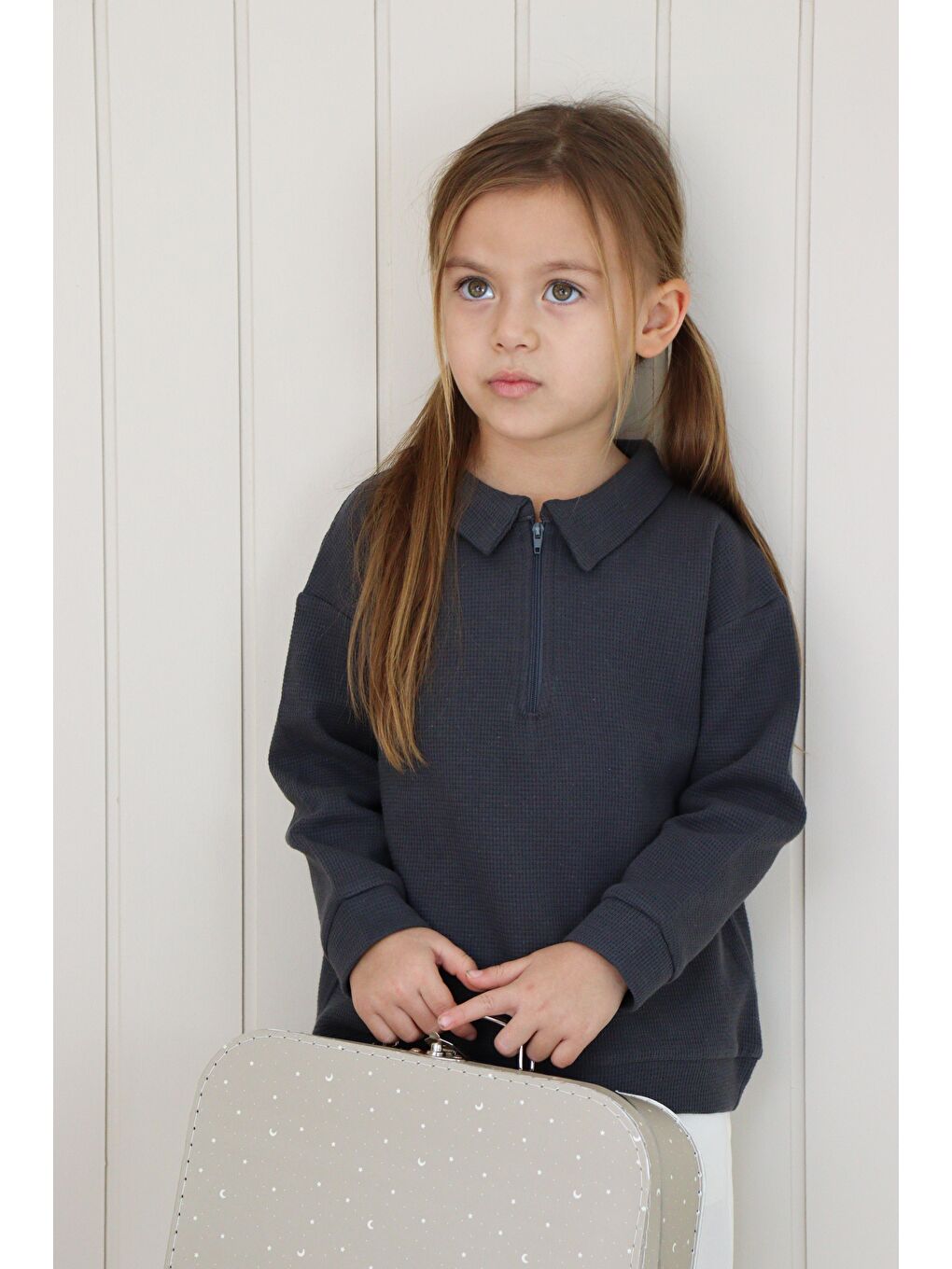 Gri Waffle Theme Sweatshırt-8