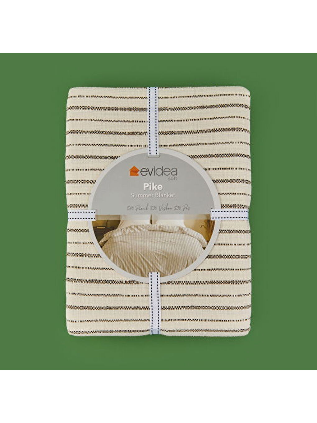 Lila Soft Brisa Tek Kişilik Pike - Ekru / Siyah- 180x240 cm-1