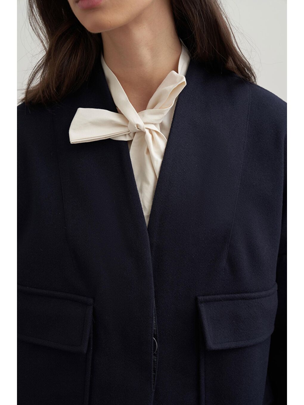 Lacivert-Cepli Kısa Kaşe Ceket-4