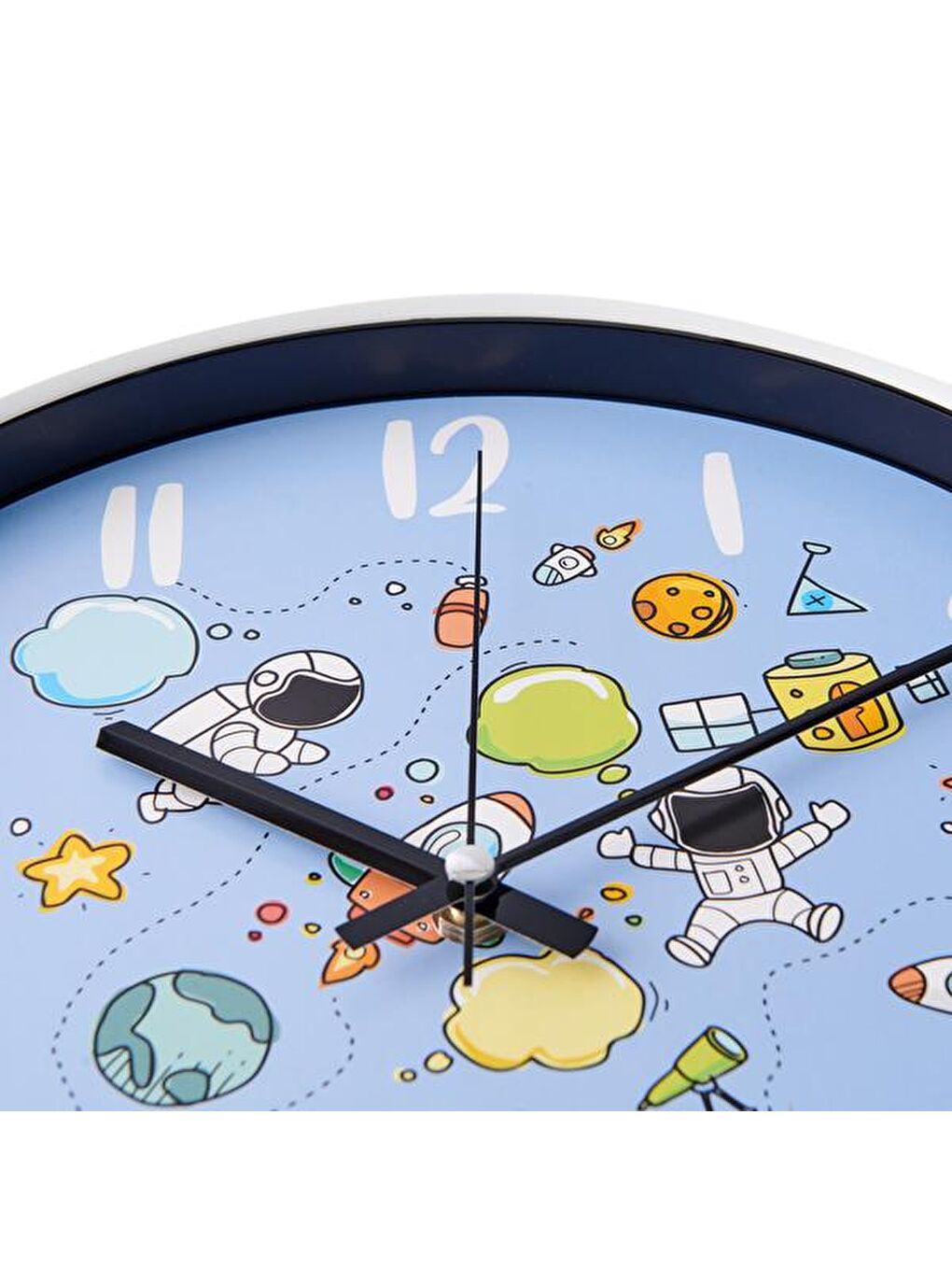 Slim Uzay Çocuk Odası Saati - Mavi - 30 cm-2