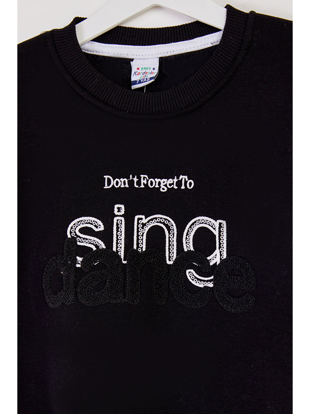 Kız Çocuk Siyah Nakışlı Sweatshirt - 26457-1