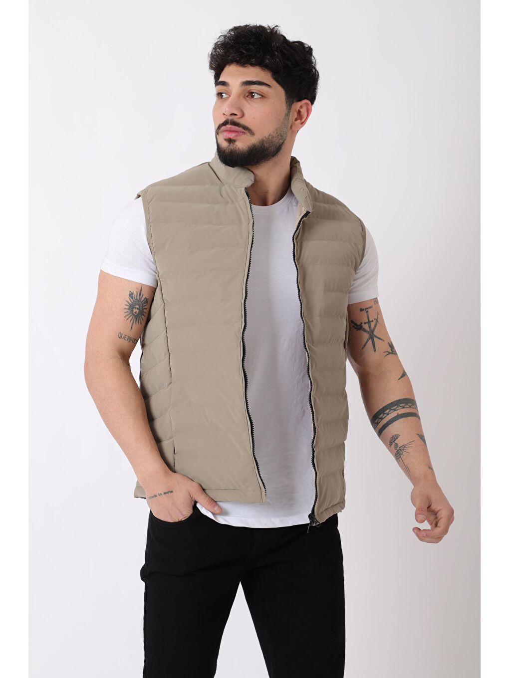 Kahverengi Dar Dikişli Nova İnce Yelek BL 1774_60321