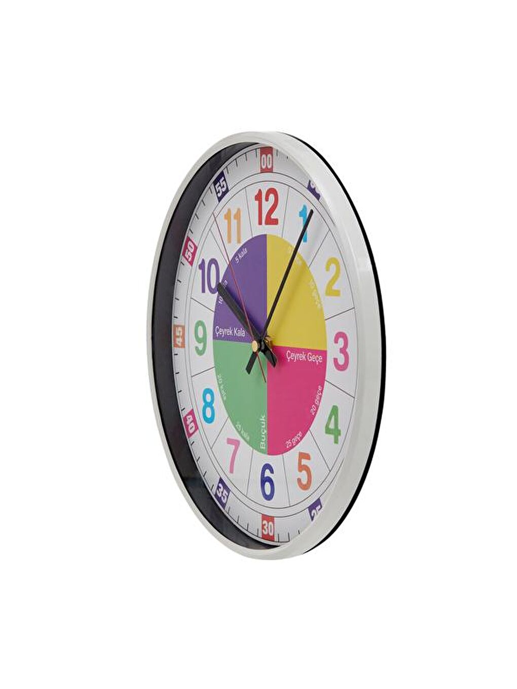 Beyaz Slim Öğretici Çocuk Odası Saati - 30 cm-3