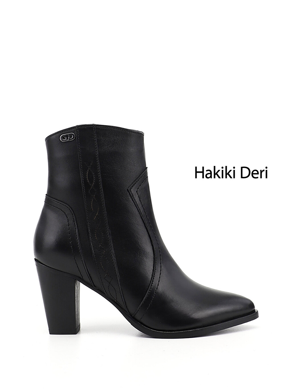 Siyah Kadın SİYAH Fermuarlı Sivri Burun Hakiki Deri Bot