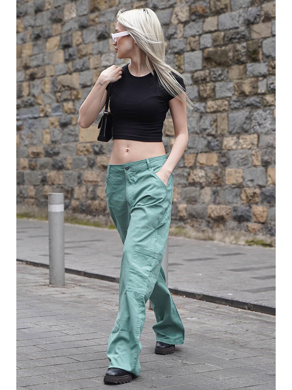 Mint Yeşili Straight Fit Kargo Pantolon Mg1601-5