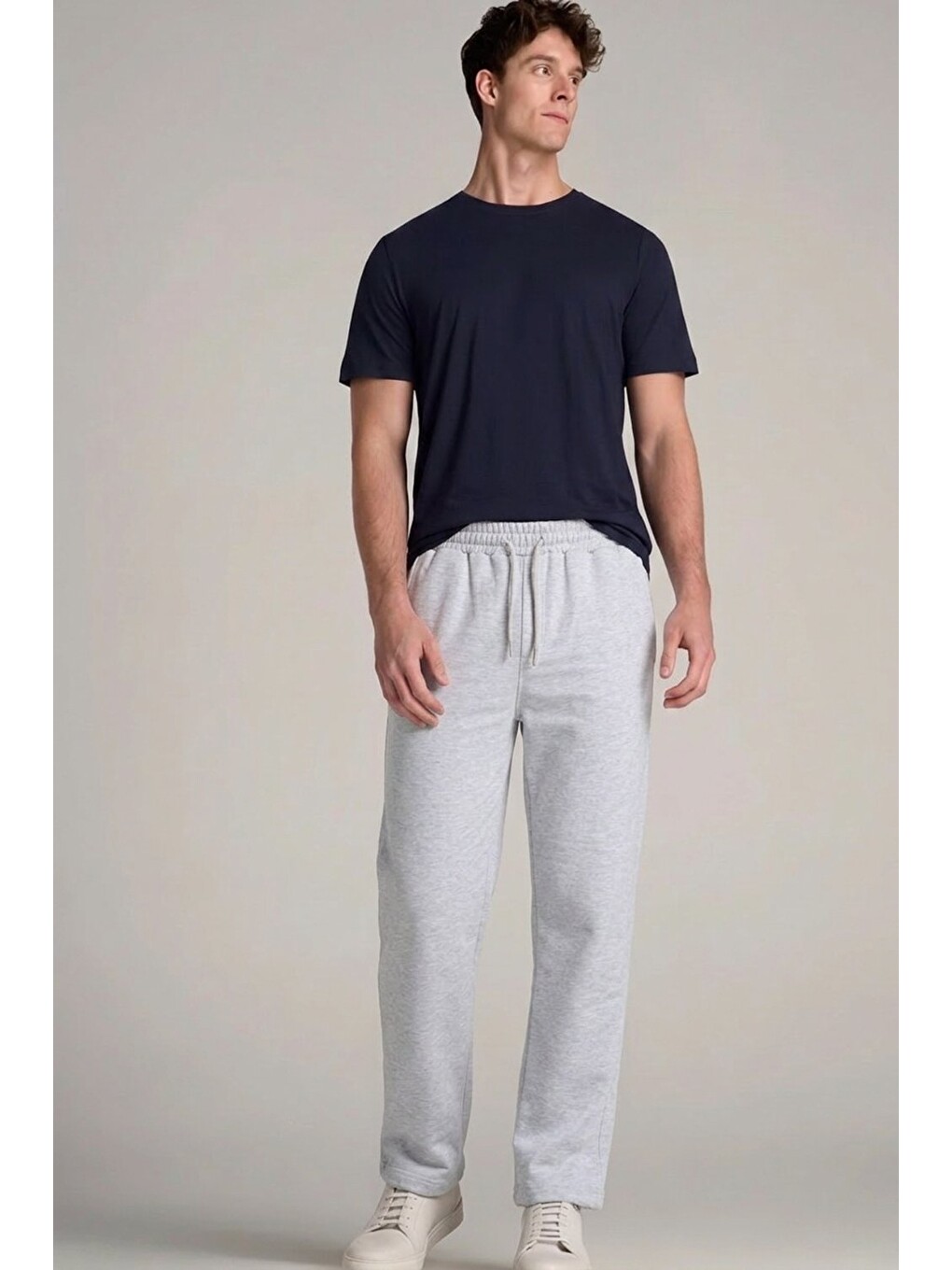 Erkek Relax Fit Beli Lastikli Jogger A.gri Eşofman Altı