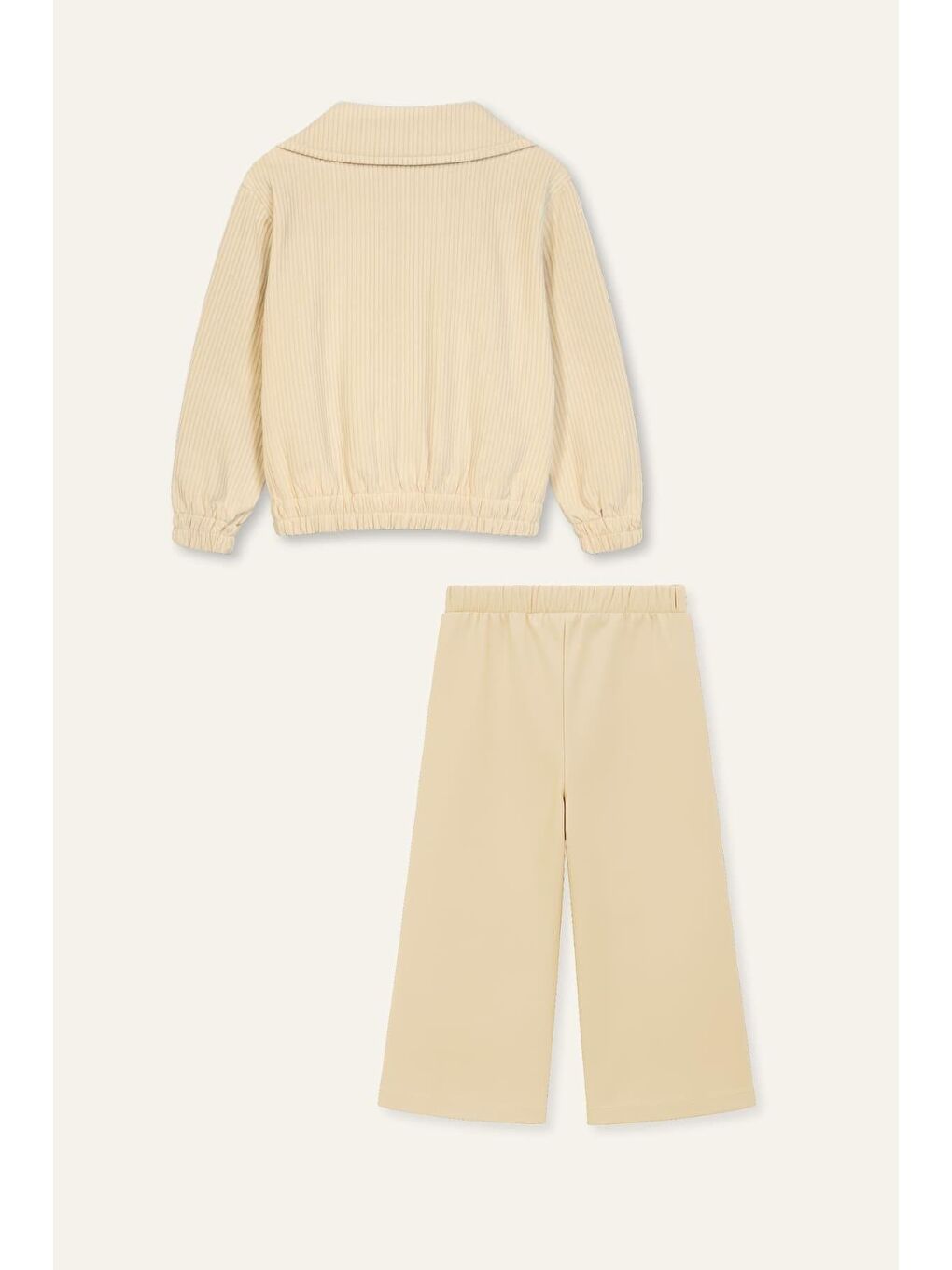 Kız Çocuk Montlu 3'Lü Takım  - Bej-2