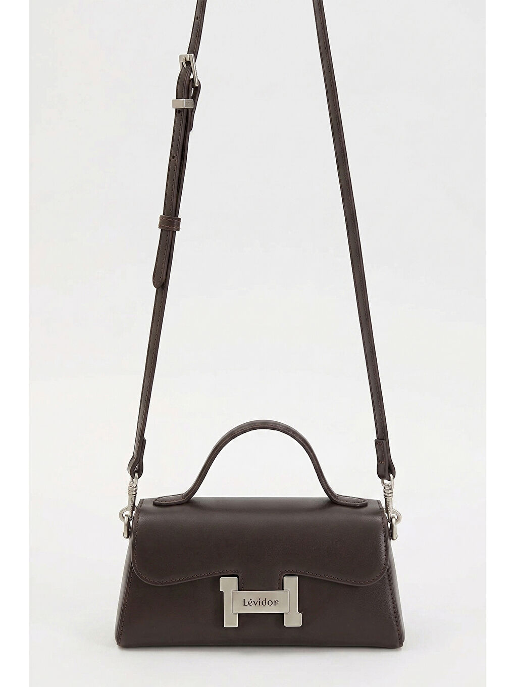 Premium Küçük Boy Sert Deri Çanta 930238 Acı Kahverengi