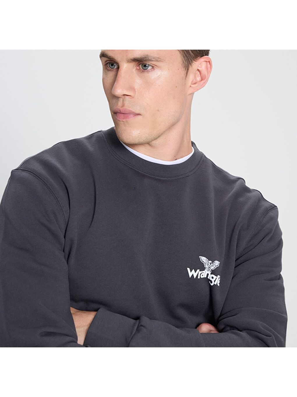 Wrangler Regular Fit Erkek Gri Yuvarlak Yaka Sweatshirt - 1