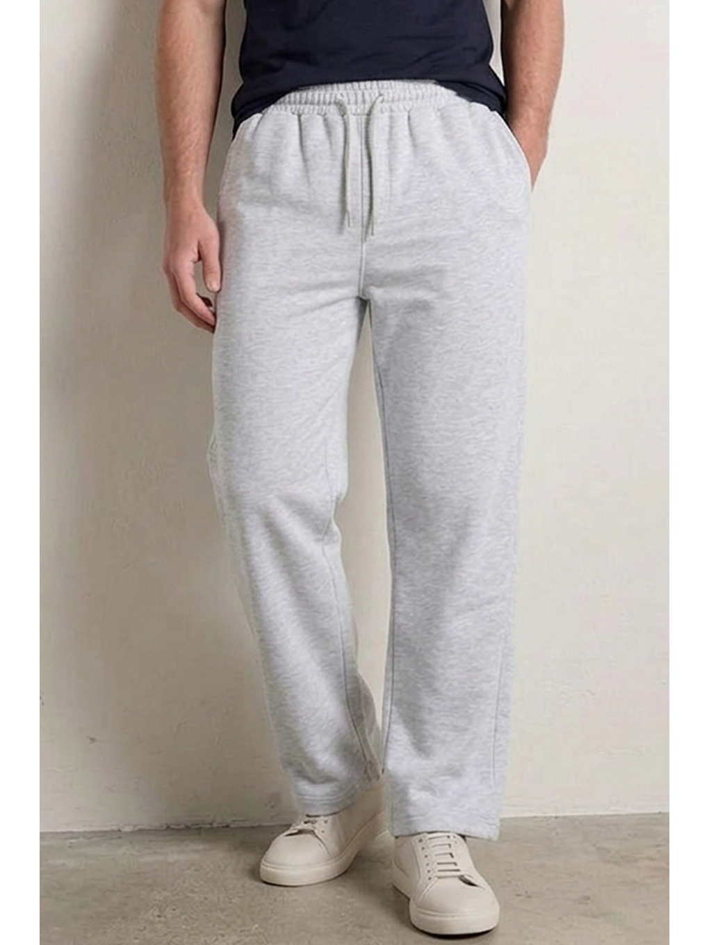 Erkek Relax Fit Beli Lastikli Jogger A.gri Eşofman Altı-5