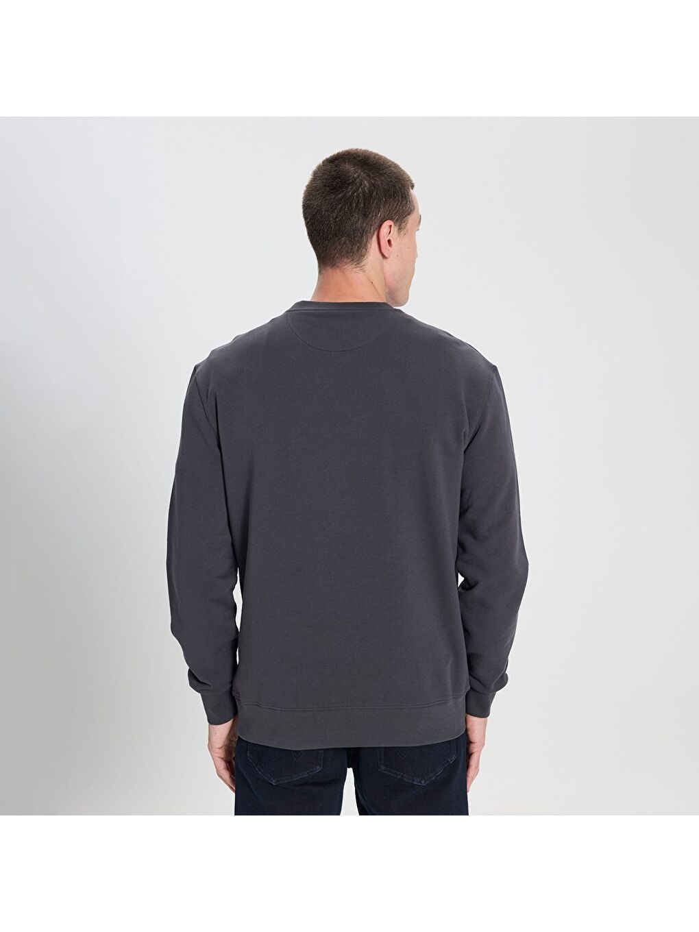 Wrangler Regular Fit Erkek Gri Yuvarlak Yaka Sweatshirt - 3