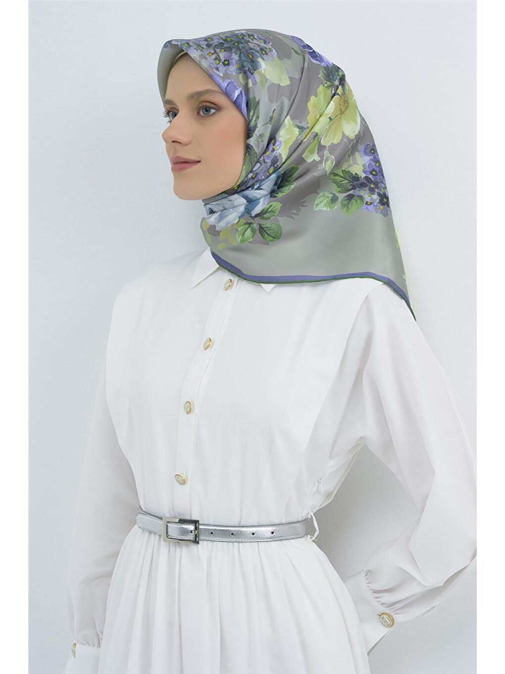 Yeşil Saf İpek Sura Eşarp 9520D 83