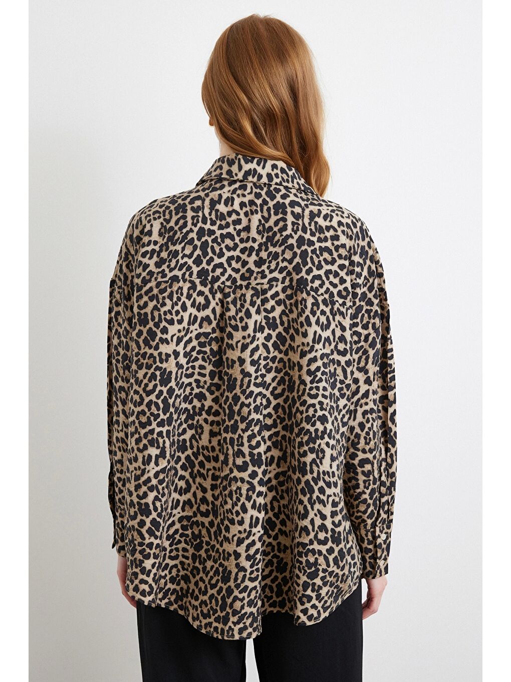 Leopar Desen Javanez Gömlek Siyah-5