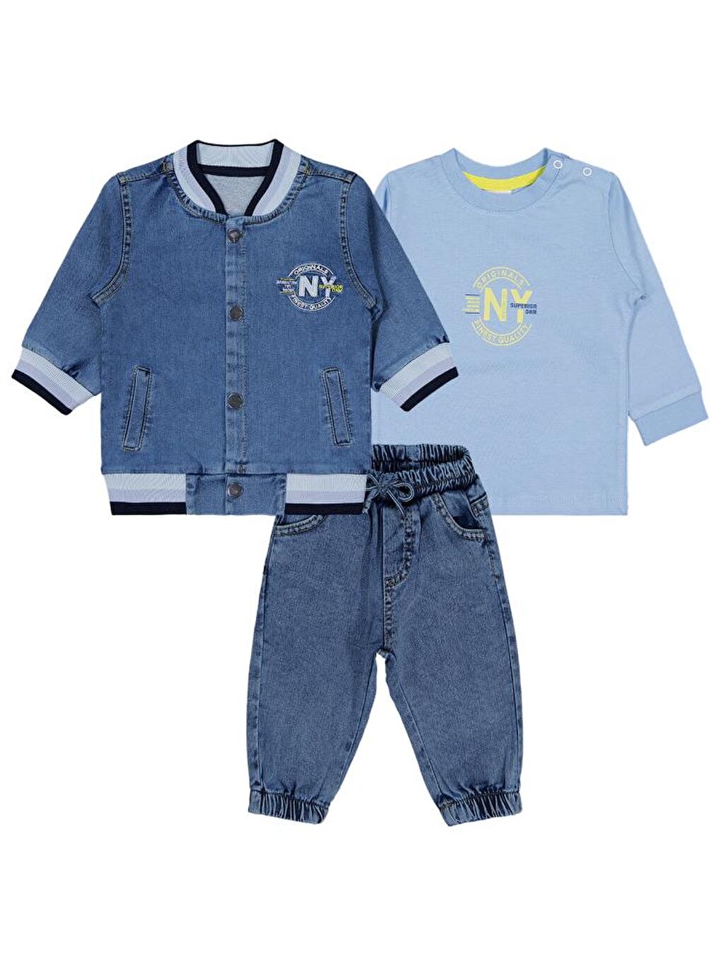 Mavi Baby Jean 6-18 Ay Takım