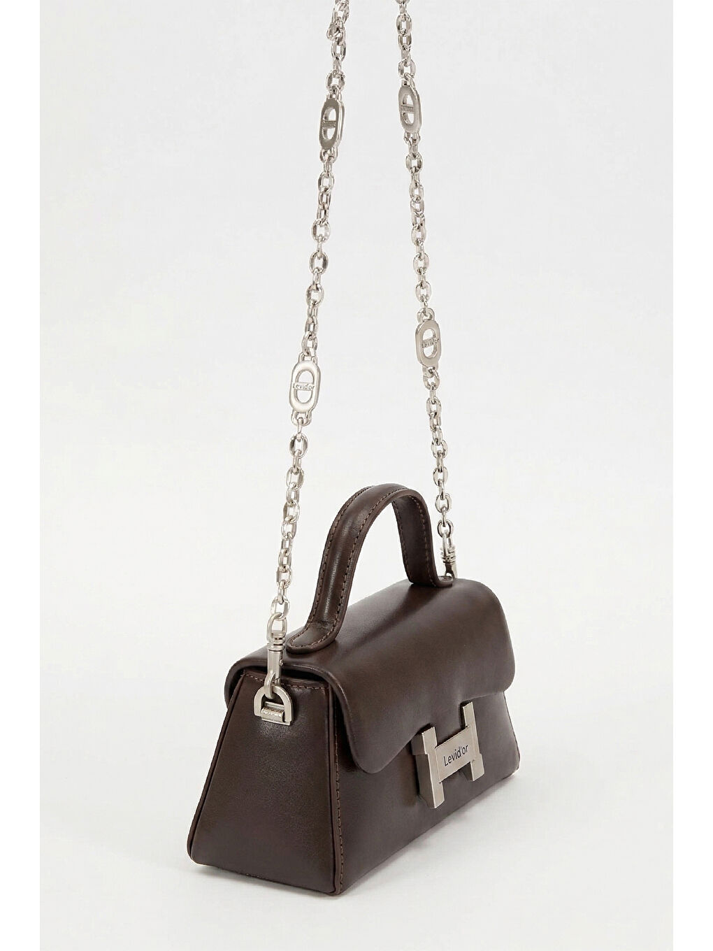 Premium Küçük Boy Sert Deri Çanta 930238 Acı Kahverengi-3