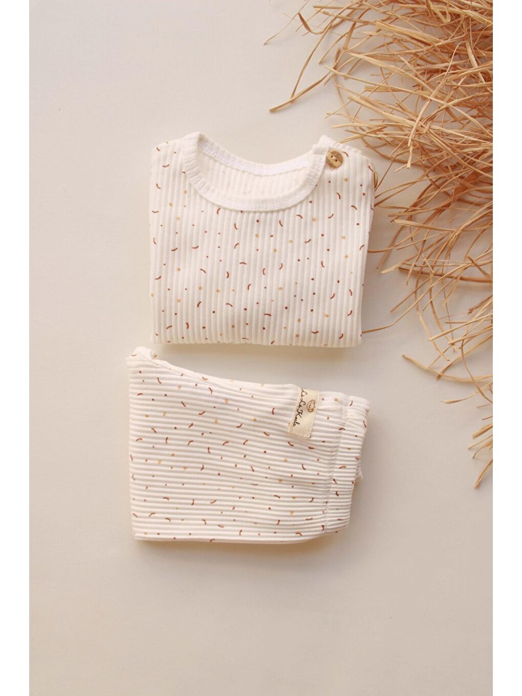 Ekru Colorful Bebek Alt Üst Takım-1