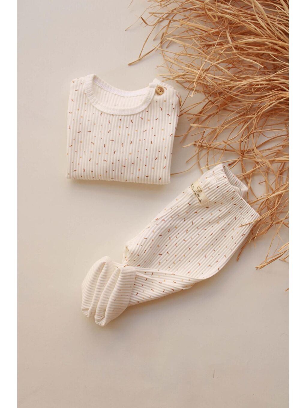 Ekru Colorful Bebek Alt Üst Takım-3