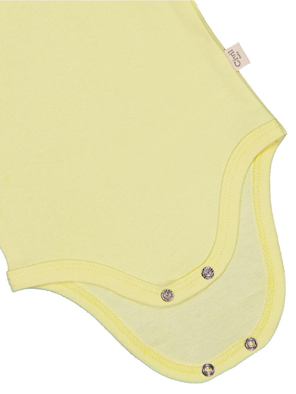 Baby Düz Renkli Uzun Kol 3-9 Ay Çıtçıtlı Badi - Sarı 6-9 Ay-2