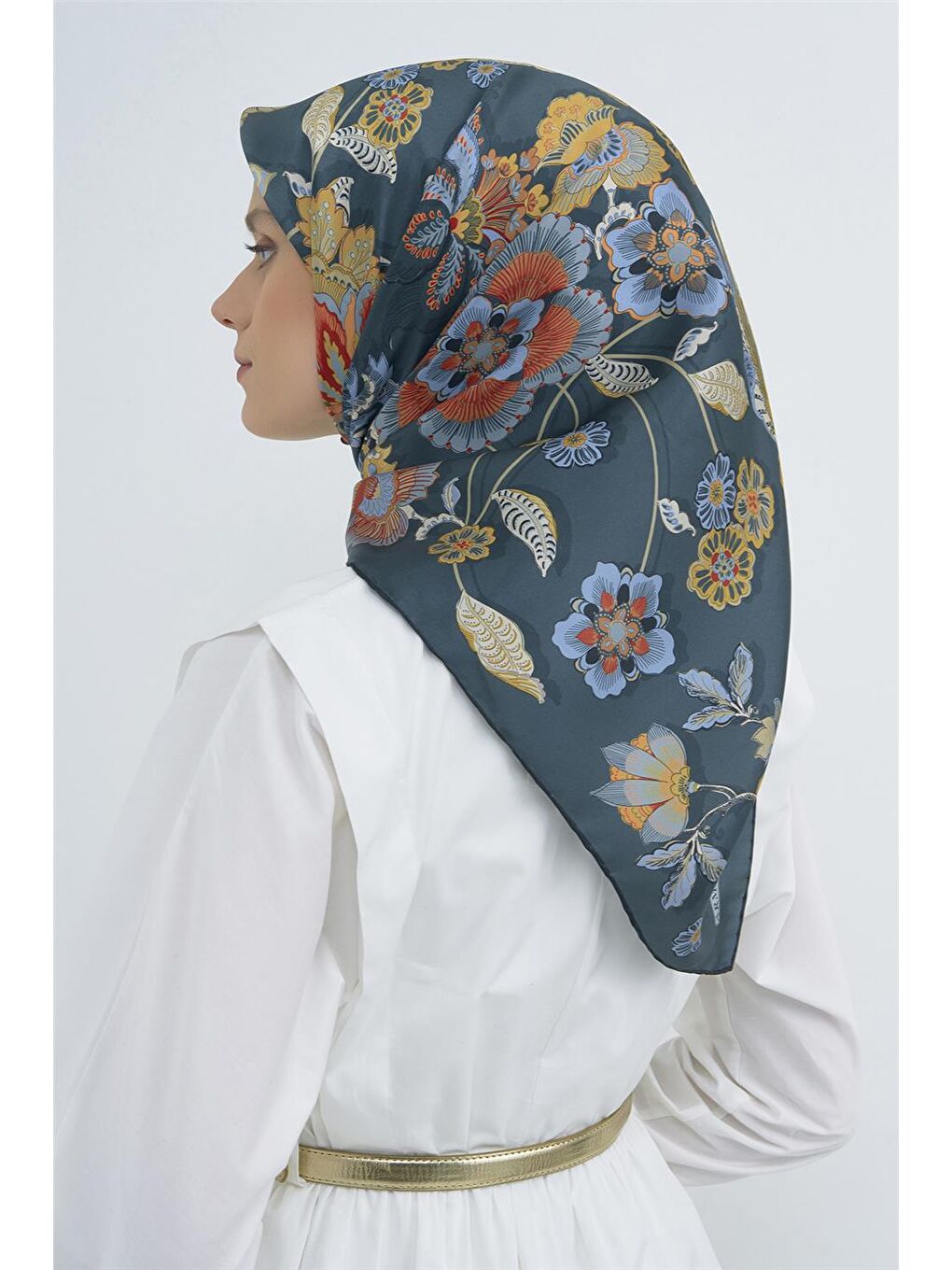 Yeşil Saf İpek Twill Eşarp 9523D 56