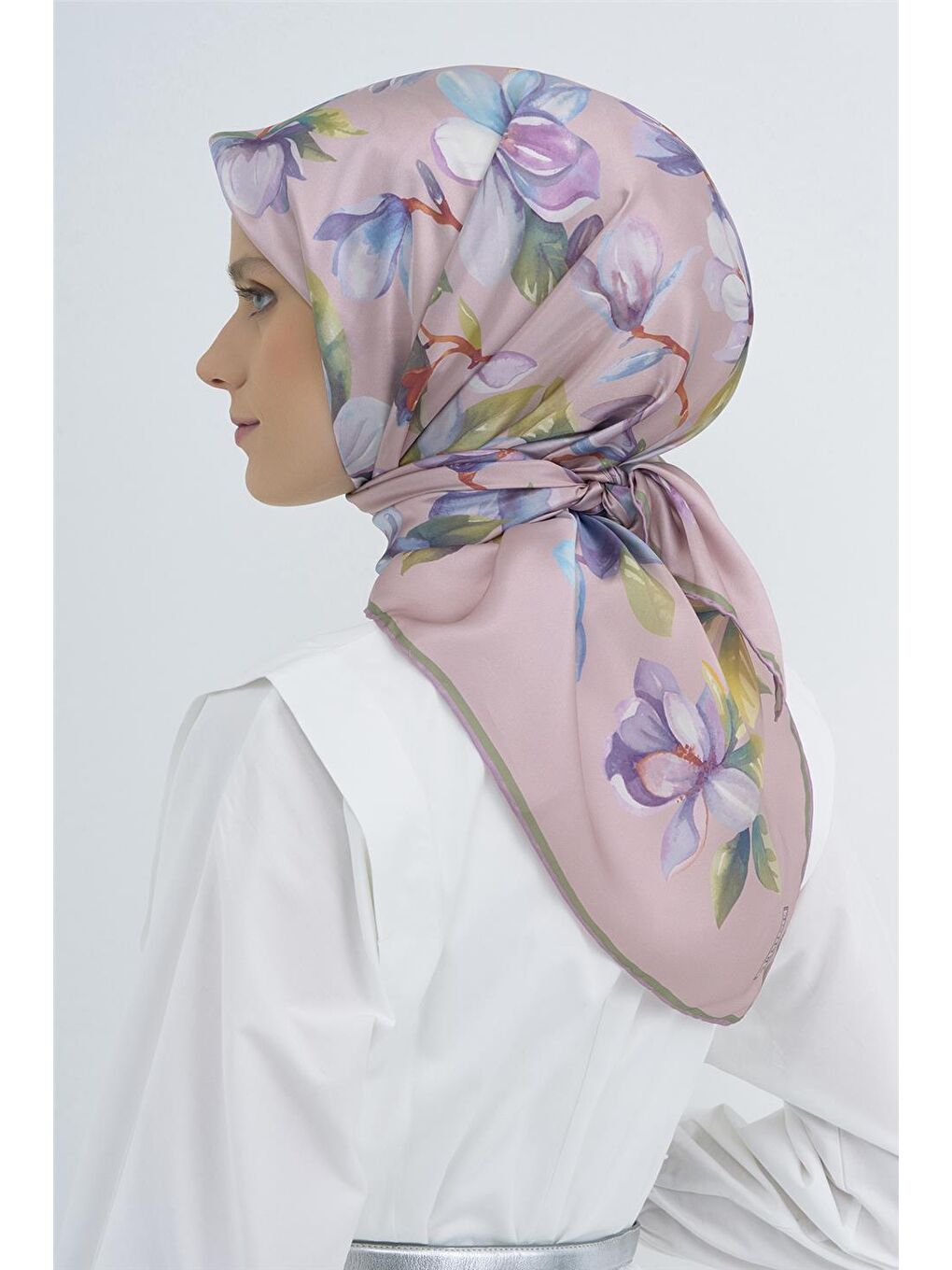 Pembe Saf İpek Sura Eşarp 9524D 52-3